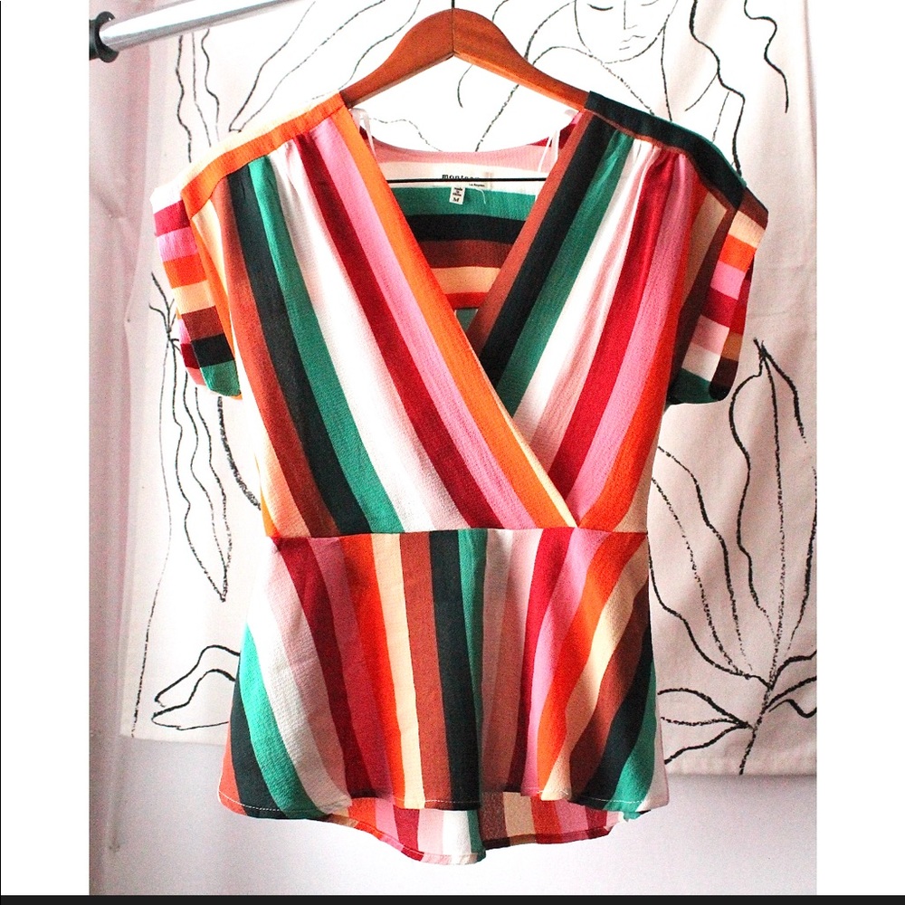 Rainbow v-neck top
